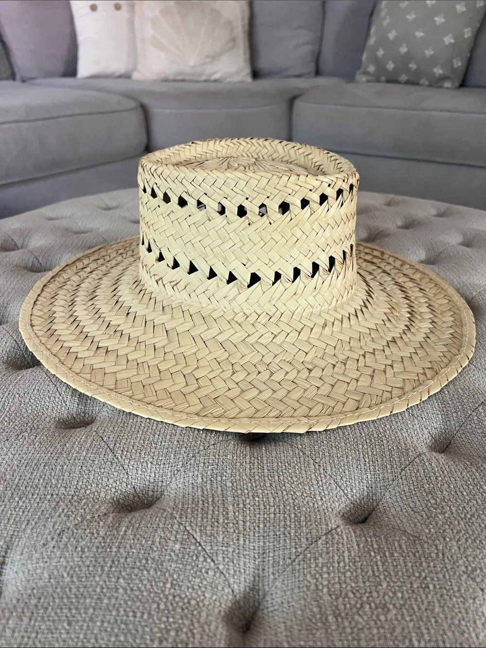 Brixton Wide Brim Straw Hat with Vents Size S/M 7(56cm), 7 1/4(58cm)